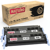 Compatible Toner cartridge Replacement for HP Q6000A Q6001A Q6003A Q6002A 124A CRG-707 (2 BLACK) | Matsuro Original