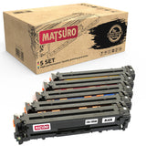 Compatible Toner cartridge Replacement for HP 125A CB540A CB541A CB542A CB543A (1 SET + 1 BK) | Matsuro Original