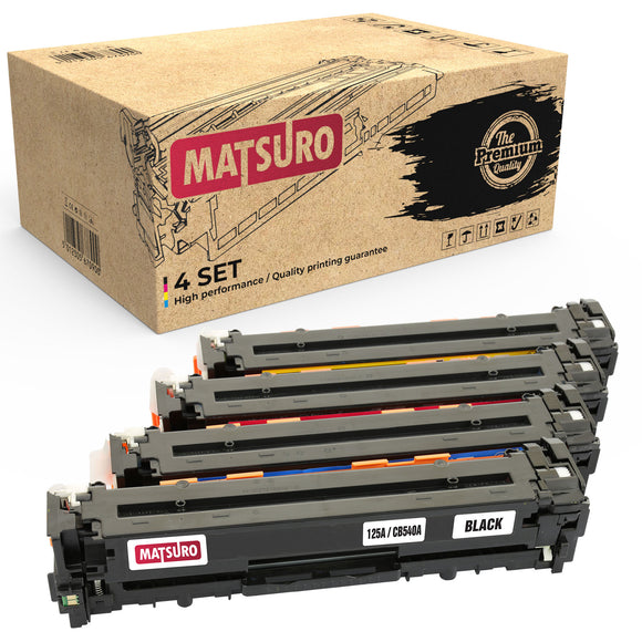 Compatible Toner cartridge Replacement for HP 125A CB540A CB541A CB542A CB543A (1 SET) | Matsuro Original