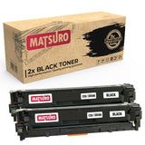 Compatible Toner cartridge Replacement for HP 125A CB540A CB541A CB542A CB543A (2 BLACK) | Matsuro Original