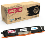 Compatible Toner cartridge Replacement for HP 126A CE310A CE311A CE312A CE313A (1 CYAN) | Matsuro Original