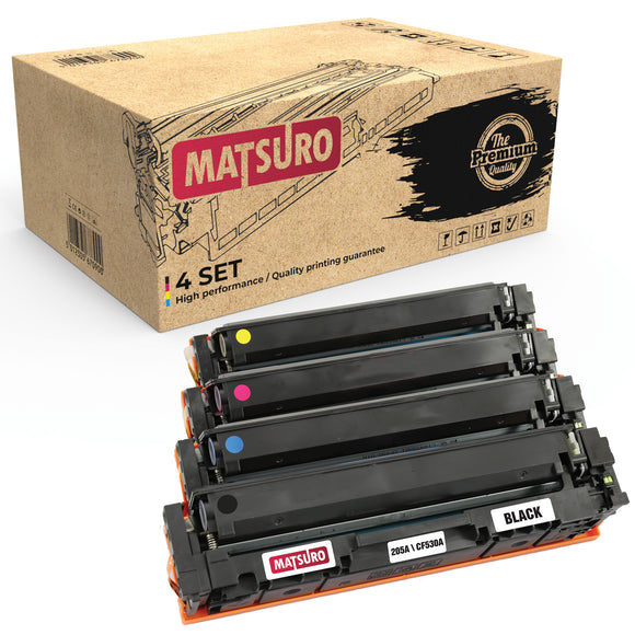 Compatible Toner cartridge Replacement for HP 205A CF530A CF531A CF532A CF533A (1 SET) | Matsuro Original
