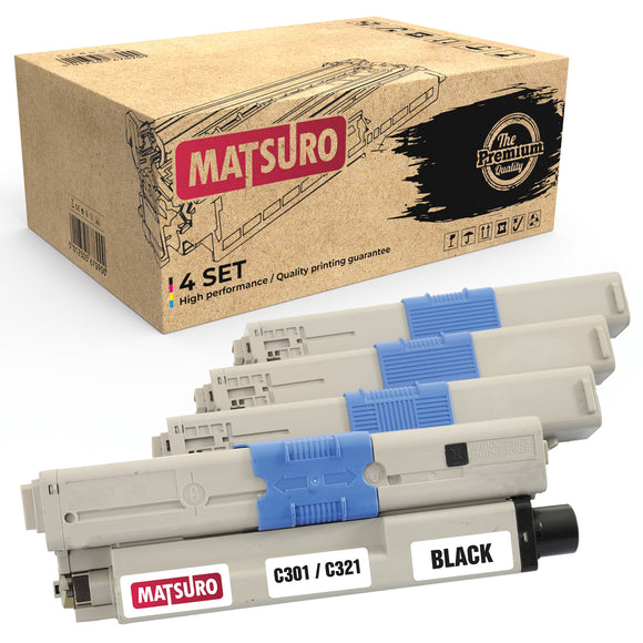 Compatible Toner cartridge Replacement for OKI C301/C321 (1 SET) | Matsuro Original