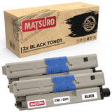 Compatible Toner cartridge Replacement for OKI C301/C321 (2 BLACK) | Matsuro Original