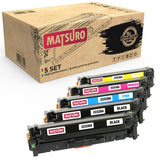 Compatible Toner cartridge Replacement for HP 304A CC530A CC531A CC532A CC533A (1 SET + 1 BK) | Matsuro Original