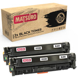 Compatible Toner cartridge Replacement for HP 304A CC530A CC531A CC532A CC533A (2 BLACK) | Matsuro Original