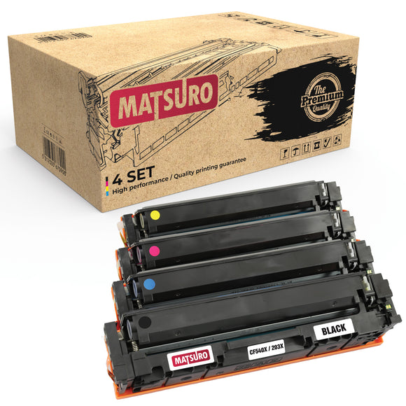 Compatible Toner cartridge Replacement for HP 203X CF540X CF541X CF542X CF543X (1 SET) | Matsuro Original