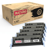 Compatible Toner cartridge Replacement for HP Q6000A Q6001A Q6003A Q6002A 124A CRG-707 (1 SET + 1 BK) | Matsuro Original