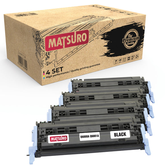 Compatible Toner cartridge Replacement for HP Q6000A Q6001A Q6003A Q6002A 124A CRG-707 (1 SET) | Matsuro Original