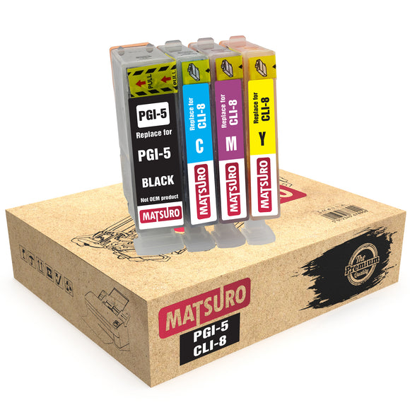 Compatible Ink Cartridges Replacement for CANON PGI-5 CLI-8 5 8 (1 SET) | Matsuro Original