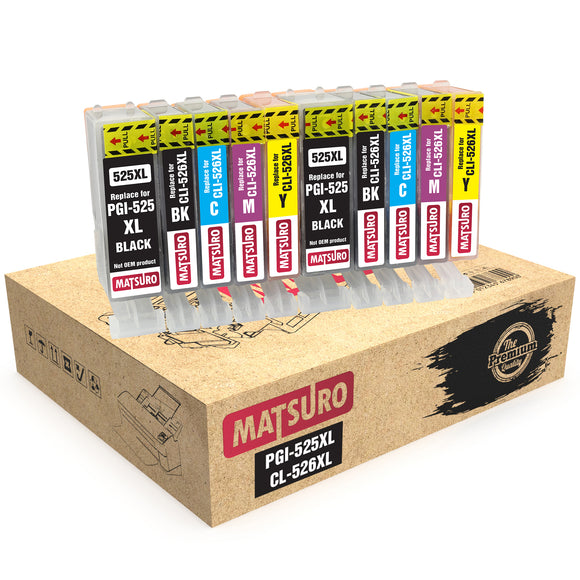 Compatible Ink Cartridges Replacement for CANON PGI-525 CLI-526 525 526 (2 SETS) | Matsuro Original