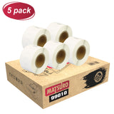 Matsuro Original | Compatible Address Label Rolls Replacement for DYMO 99010 S0722370 ( 28 mm x 89 mm | 130 Labels per Roll | 5 PACK )