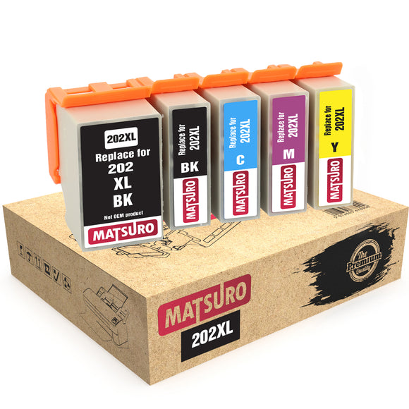 Compatible Ink Cartridges Replacement for EPSON 202XL 202 XL (1 SET) | Matsuro Original