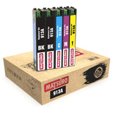Compatible Ink Cartridges Replacement for HP 913A 913 A (1 SET + 1 BK) | Matsuro Original