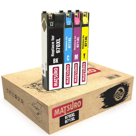 Compatible Ink Cartridges Replacement for HP 970XL 971XL 970 XL 971 XL (1 SET) | Matsuro Original